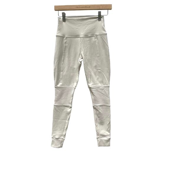 Alo yoga jogger high waisted ribbed knee and hem cropped leggings Size XS bone - Picture 1 of 11